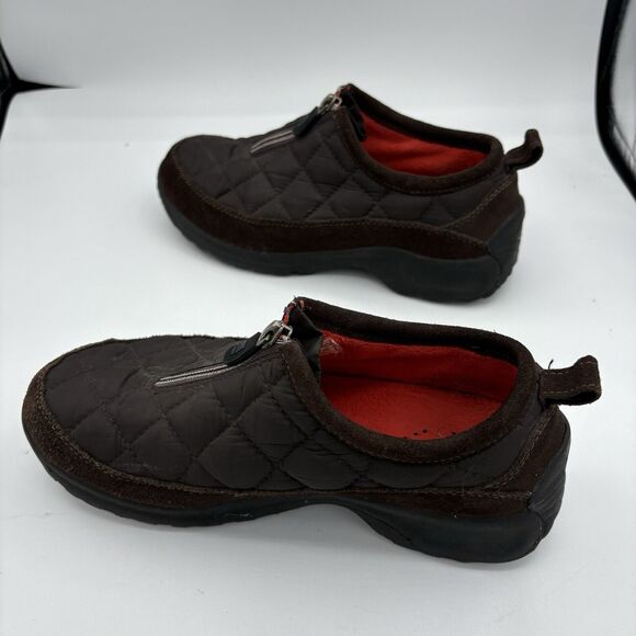 Lands' End Shoes Women Size 7.5 B Weatherfield Quilted Zip Brown Hiking 86524 G2 - Picture 8 of 9